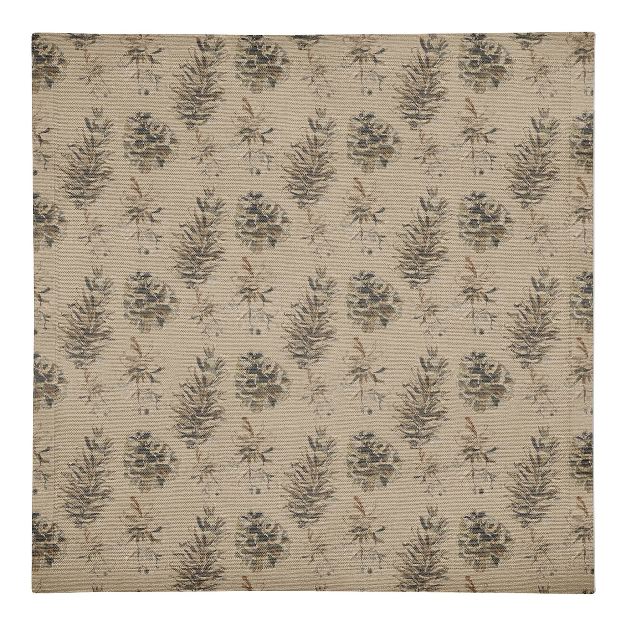Pine Cones on Brown Cotton Twill Napkin